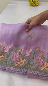 Tissue Organza saree MS14717 - Lavender