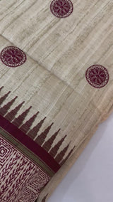 Semi Tussar embroidery saree MSTS541