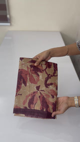 Pure printed tussar silk saree with blouse- MTSB7