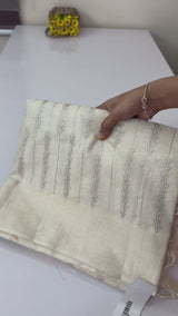 Blended tussar saree with embriodery - MS8665 Cream