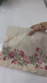 Kota silk saree with cross stitch embriodery MS13508C