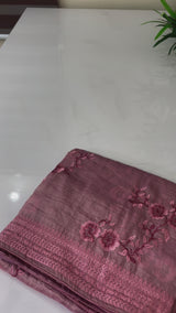 Metallic crush organza saree - MCOS621 OnionPink