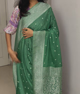 Banarasi Viscose georgette saree- MVBS214- JADE GREEN