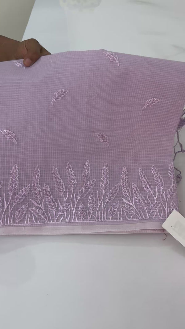 Kota silk embroidery saree MS8890 Lavender