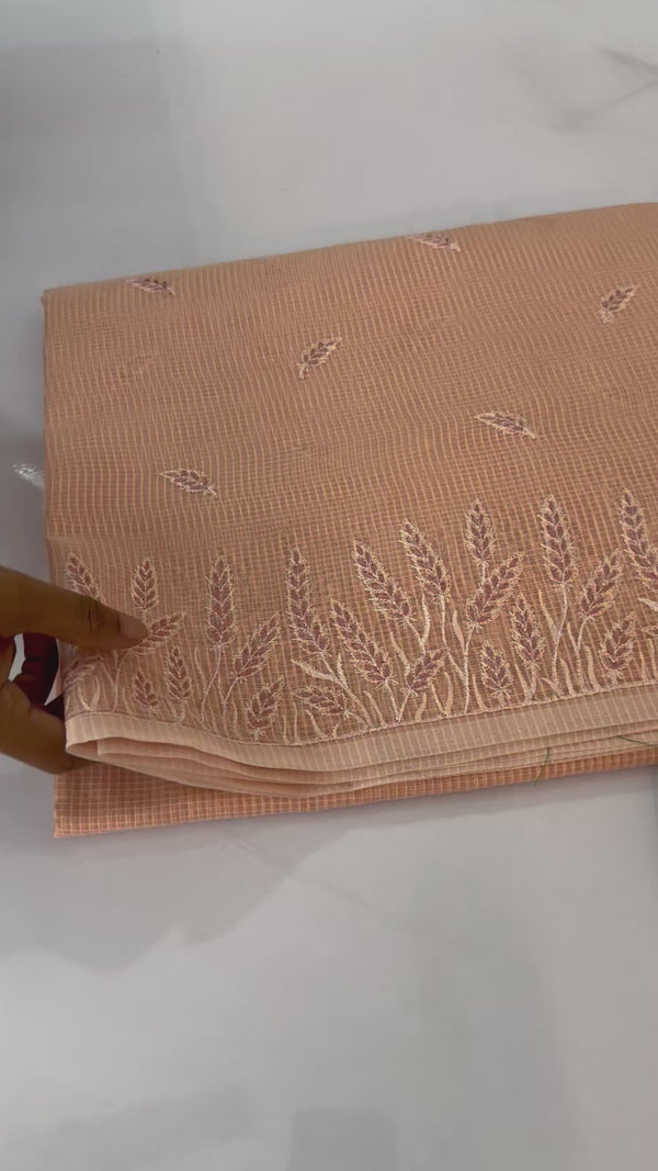 Kota silk embroidery saree MS8890 PastelPeach