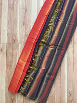 Tissue silk with contrast pallu and blouse MTS0003