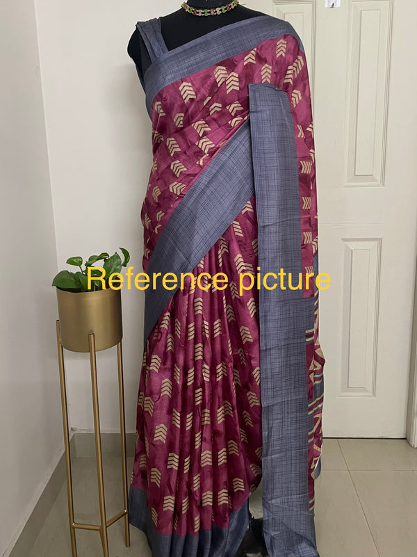 Buy Milonee Blue Marble Chiffon Saree with Unstitched Blouse at Amazon.in